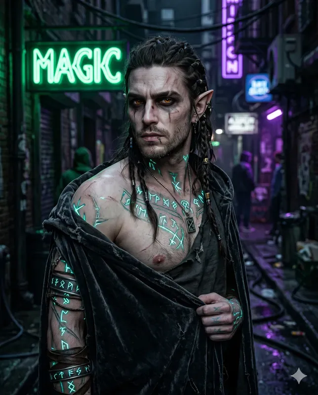 Cinematic Neon Tattoo Portraits
