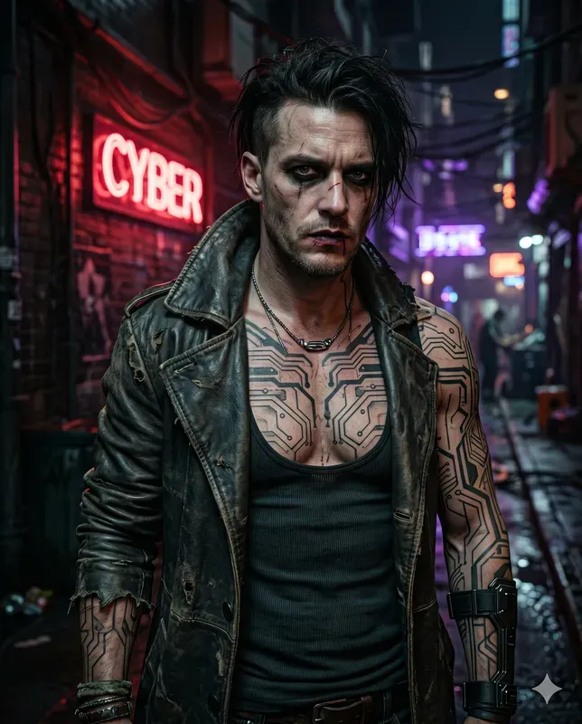 Cinematic Neon Tattoo Portraits