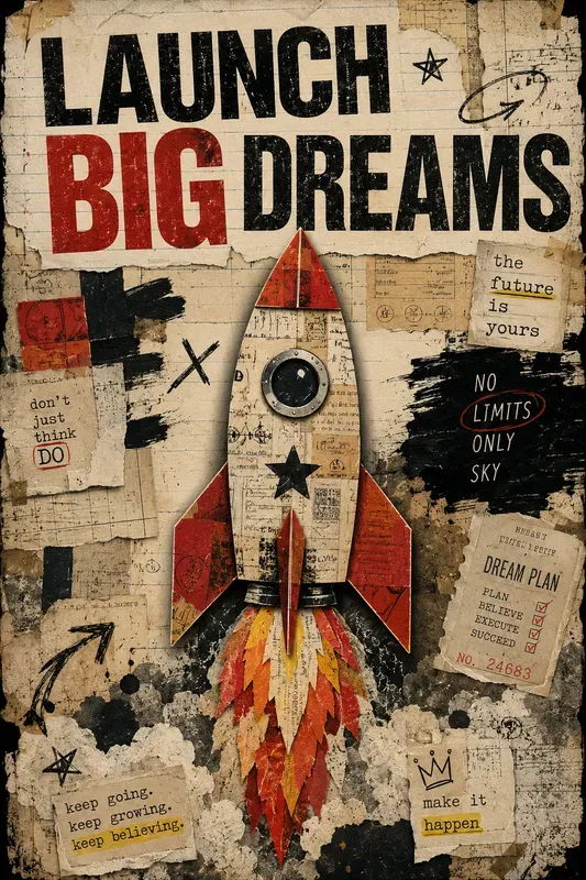 Vintage Collage Motivation Poster Packs