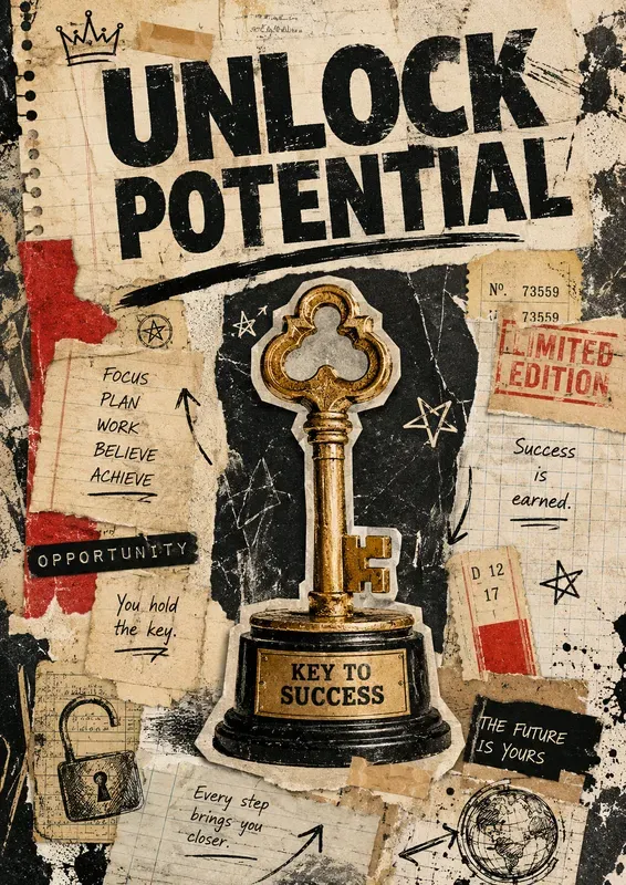 Vintage Collage Motivation Poster Packs