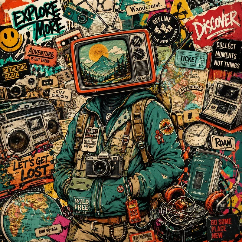 Funky Tech Collage Posters
