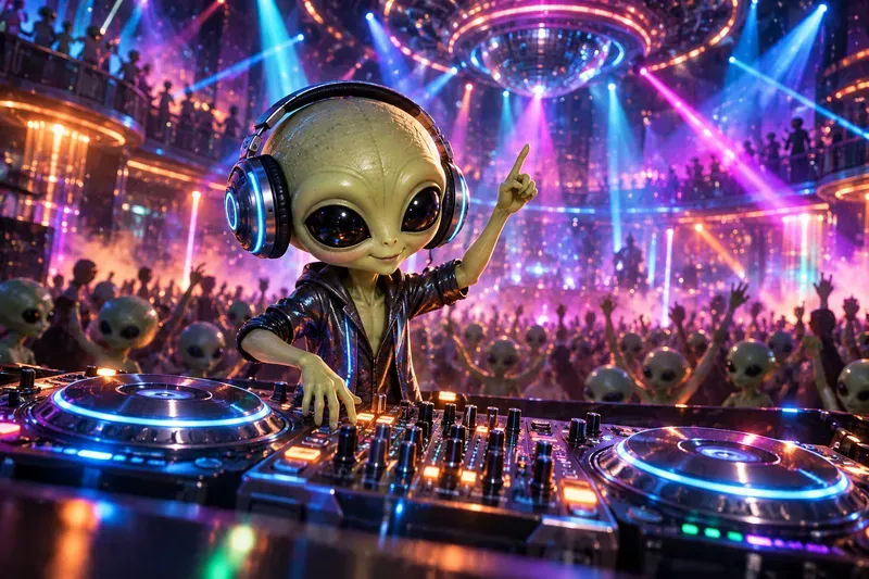 Little Green Alien Music Stars