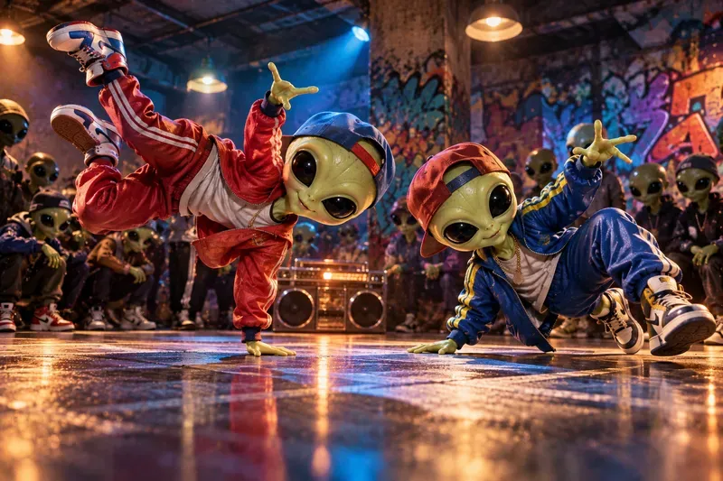 Little Green Alien Music Stars