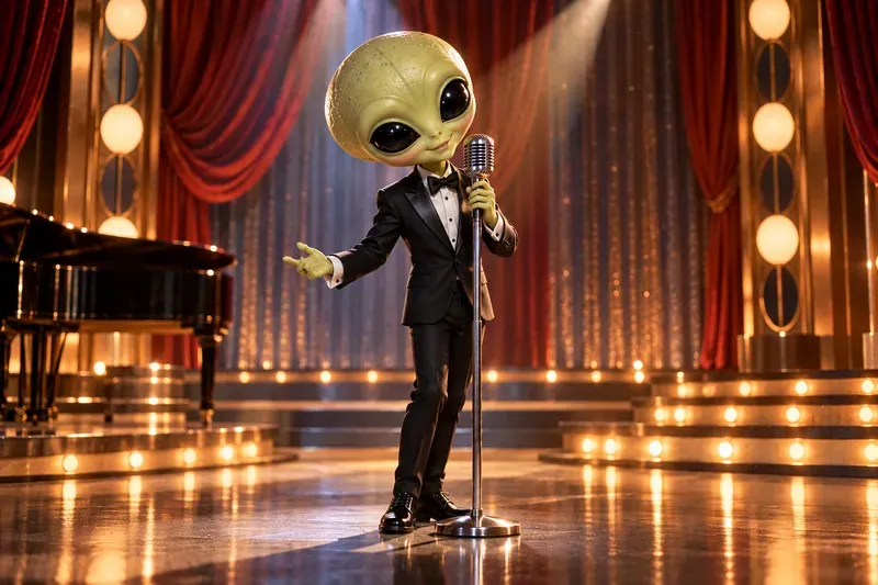 Little Green Alien Music Stars