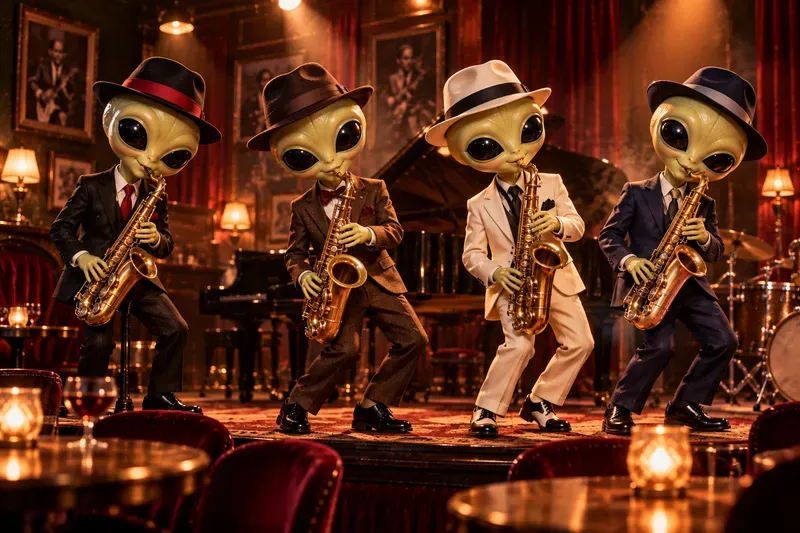 Little Green Alien Music Stars