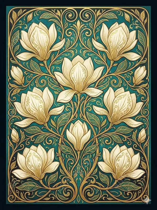 Art Nouveau Spring Botanical Wall Art