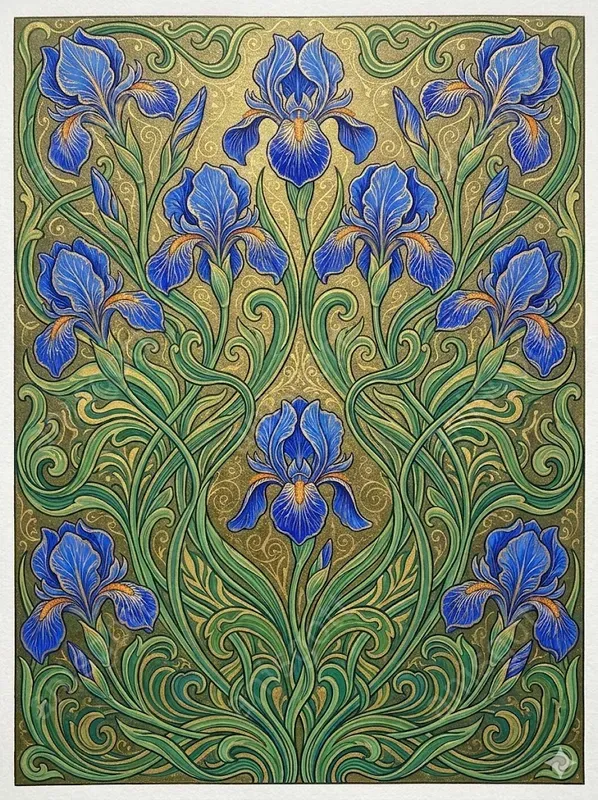 Art Nouveau Spring Botanical Wall Art