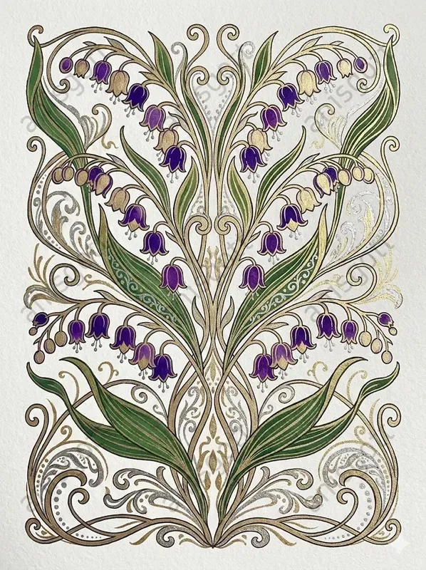 Art Nouveau Spring Botanical Wall Art