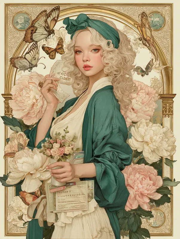 Rococo Doll Portrait Arch Posters