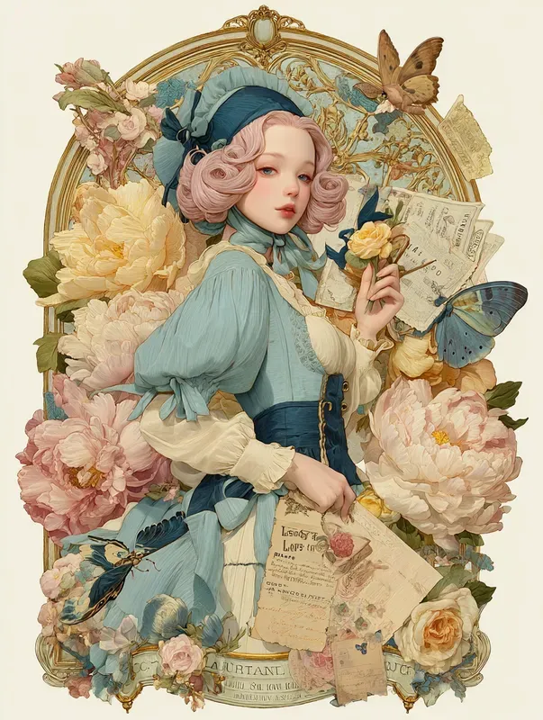 Rococo Doll Portrait Arch Posters