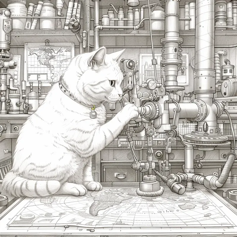 Steampunk Animal Inventors Coloring Books