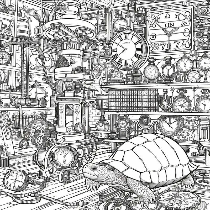 Steampunk Animal Inventors Coloring Books