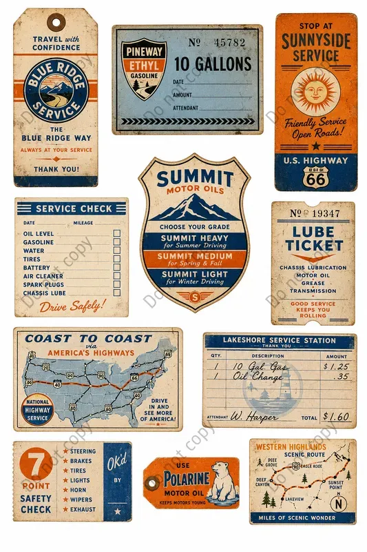 Filling Station Vintage Ephemera