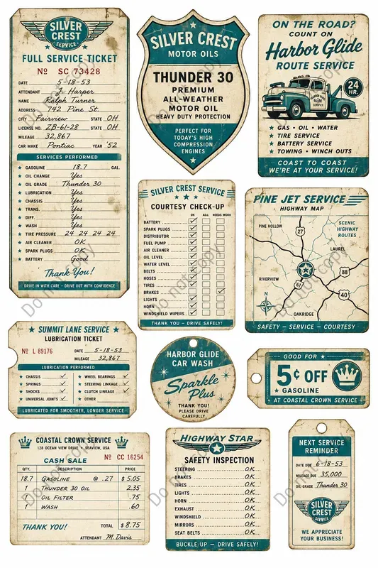 Filling Station Vintage Ephemera