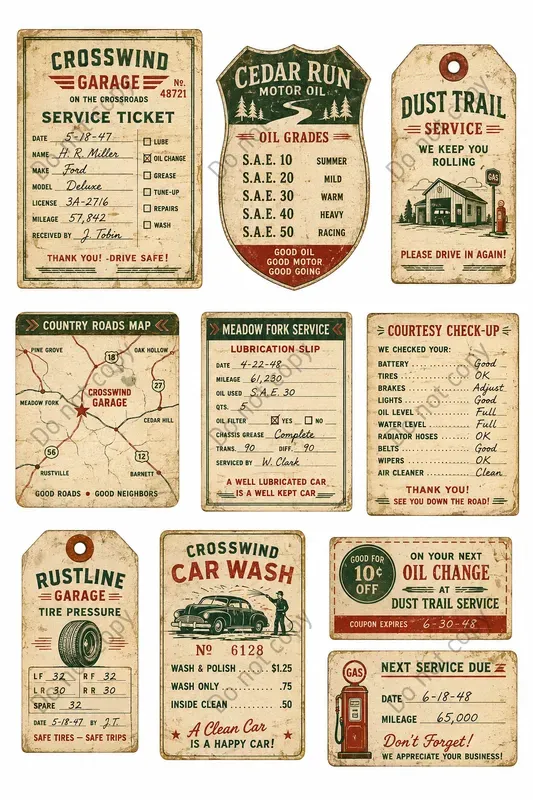 Filling Station Vintage Ephemera