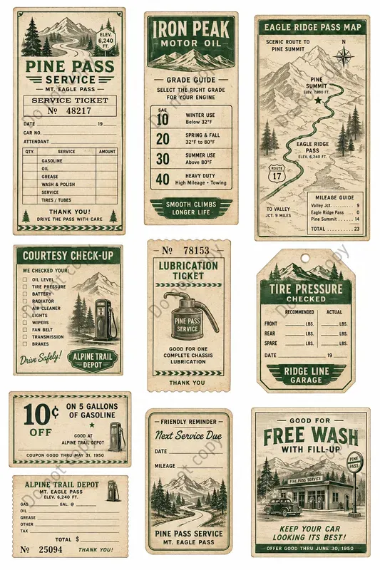 Filling Station Vintage Ephemera