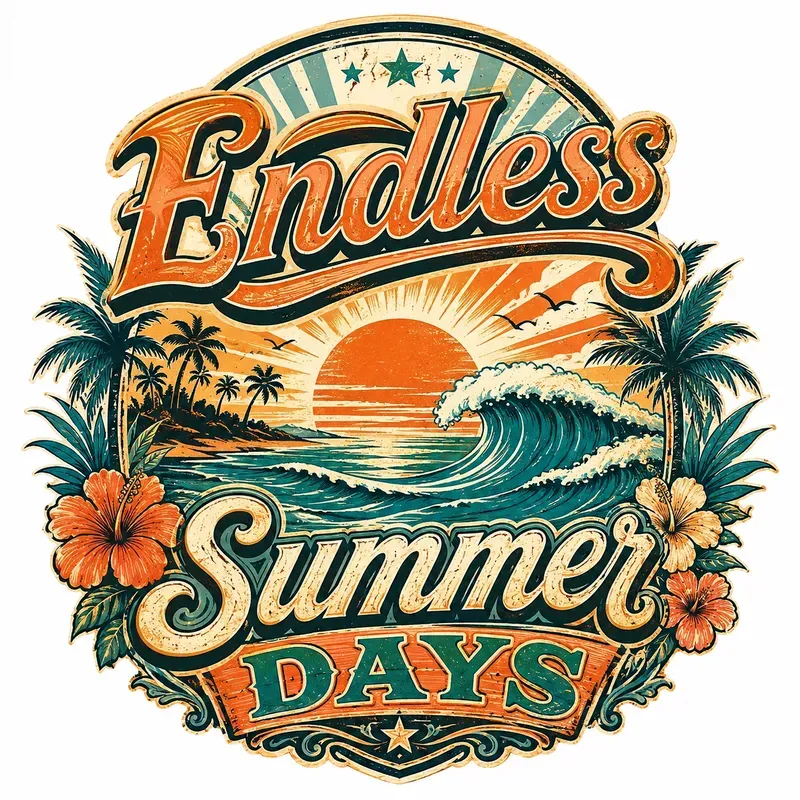 Vintage Summer Badge Designs