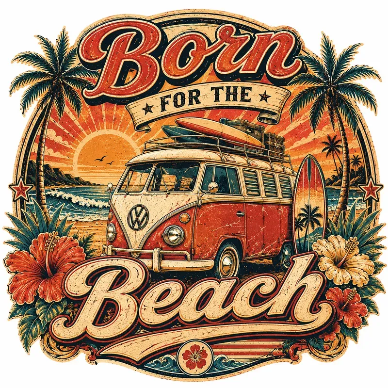 Vintage Summer Badge Designs