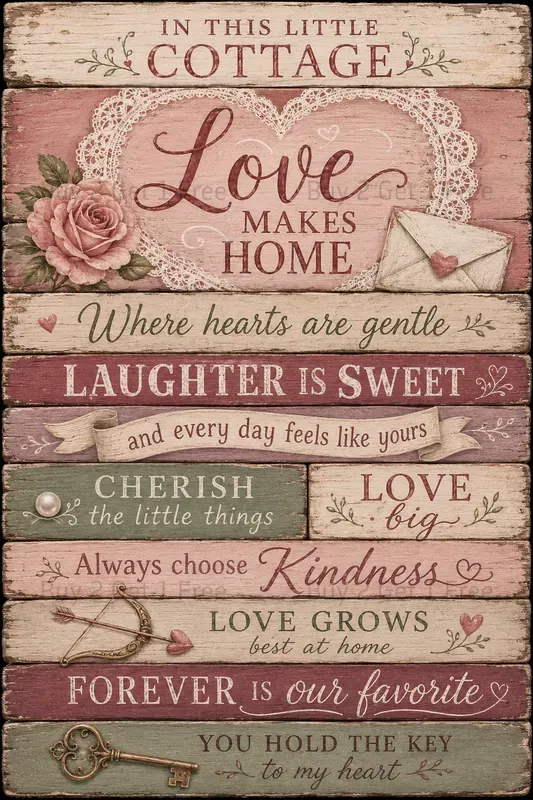 Wood Plank Sign Lettering Posters