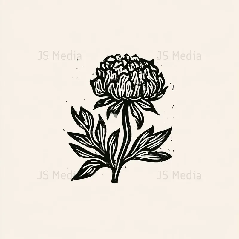 Linocut Stamp Print Handdrawn Icons