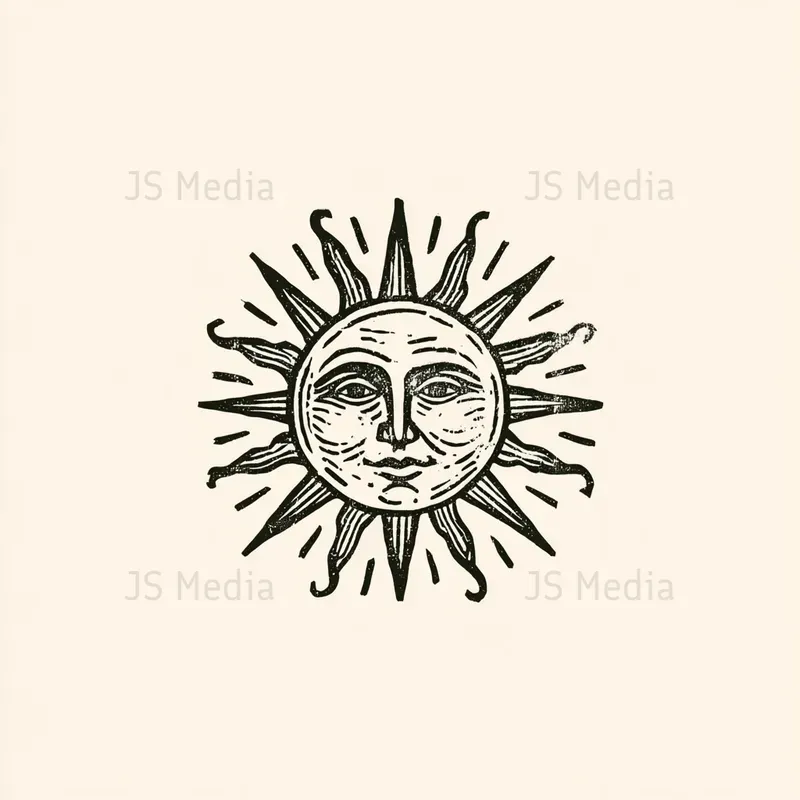 Linocut Stamp Print Handdrawn Icons