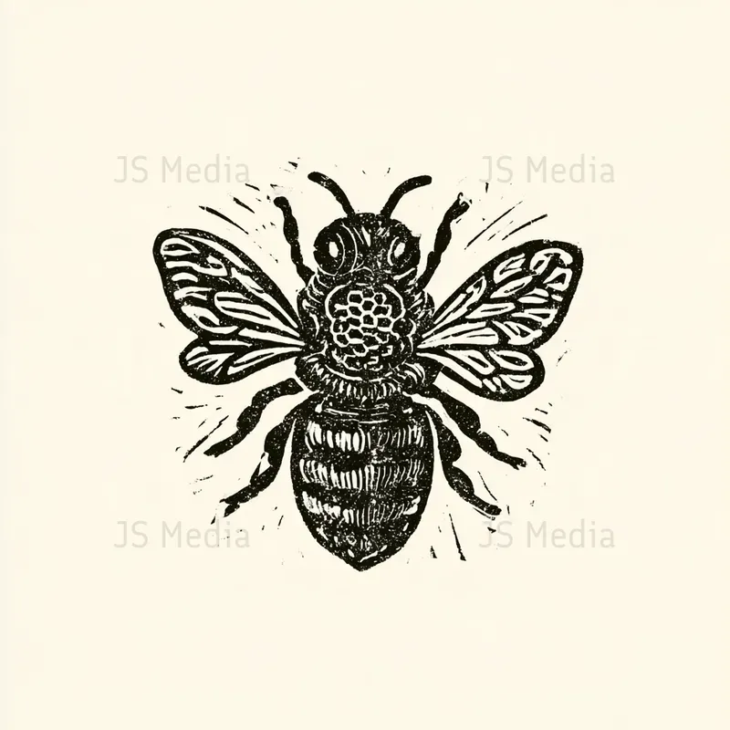 Linocut Stamp Print Handdrawn Icons
