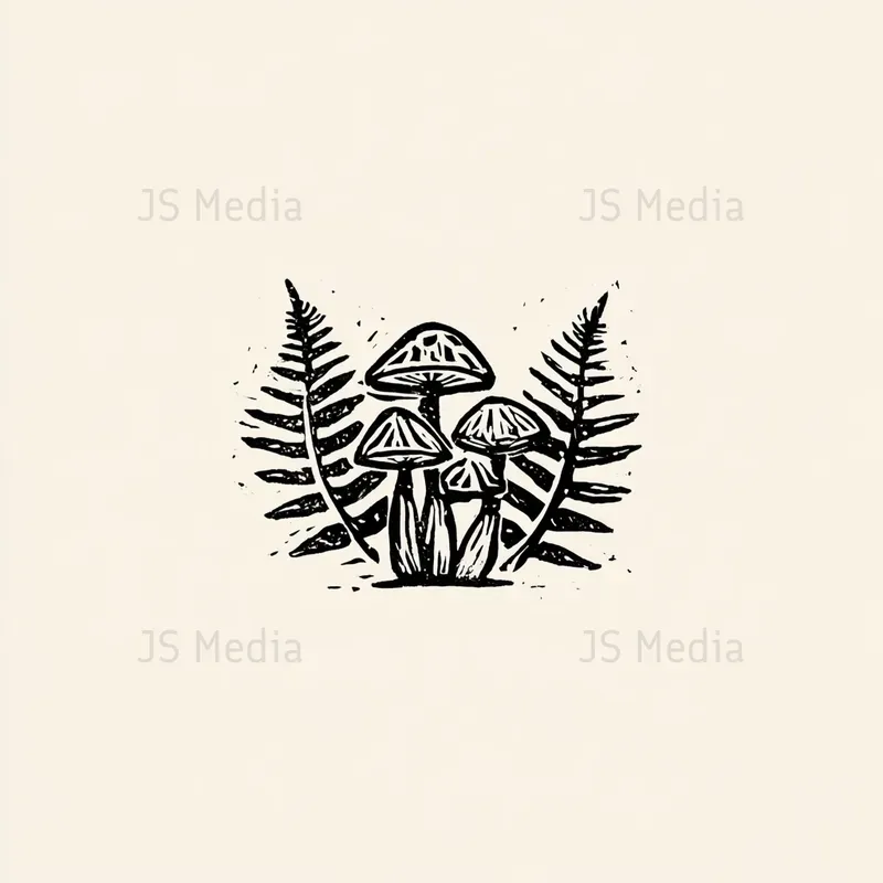 Linocut Stamp Print Handdrawn Icons