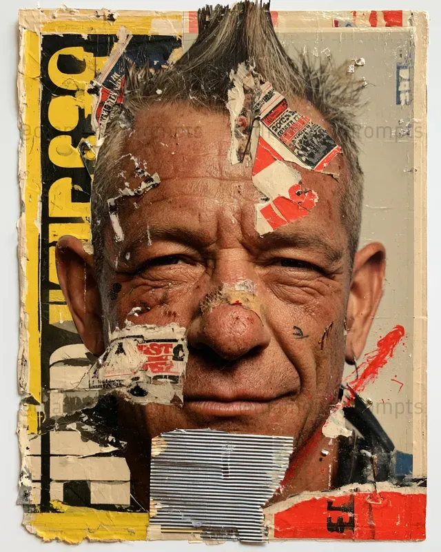 Modern Mixed Media Portrait Collages