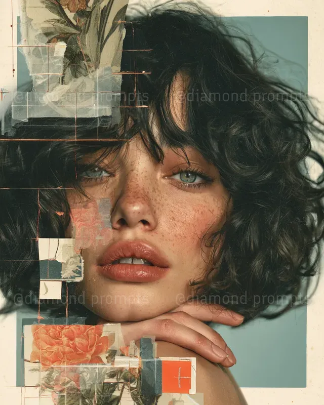 Modern Mixed Media Portrait Collages