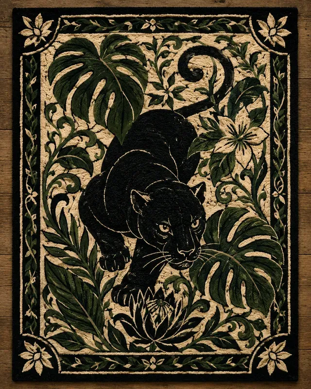 Botanical Animal Rug Art