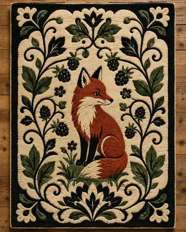 Botanical Animal Rug Art