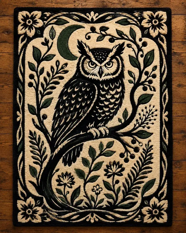 Botanical Animal Rug Art