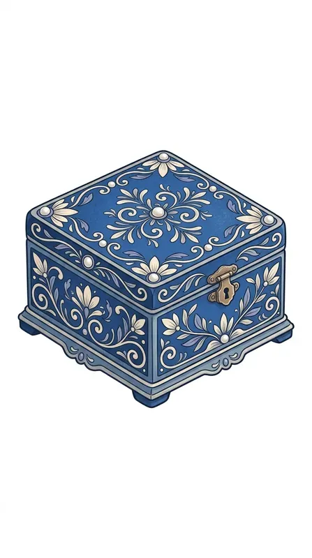 Stylized Blue Victorian Objects Clipart