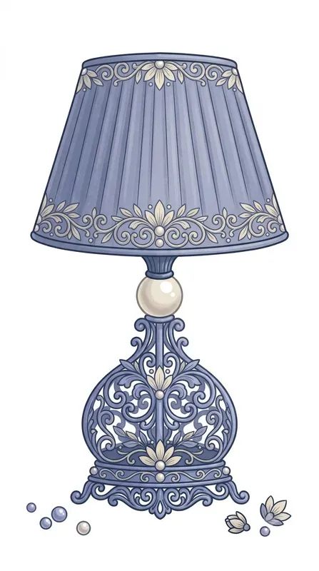 Stylized Blue Victorian Objects Clipart