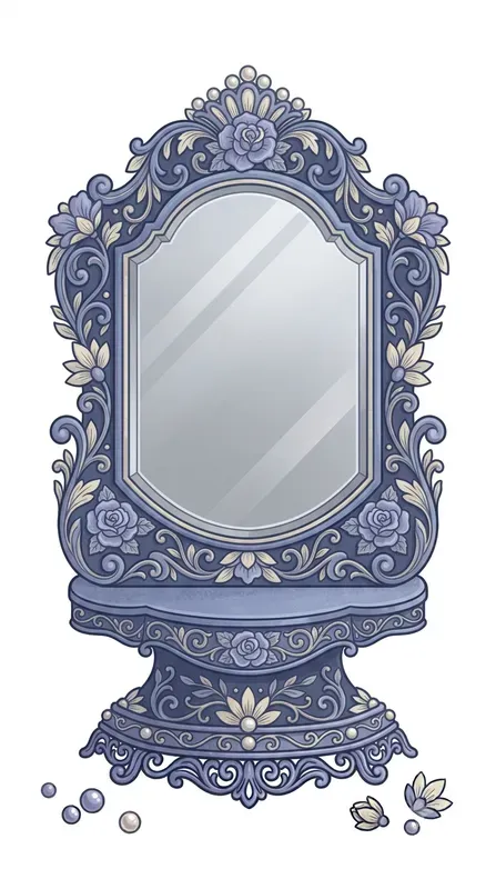 Stylized Blue Victorian Objects Clipart