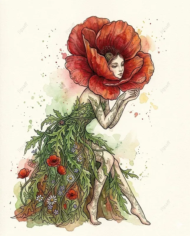 Watercolor Flower Spirits Art Generator