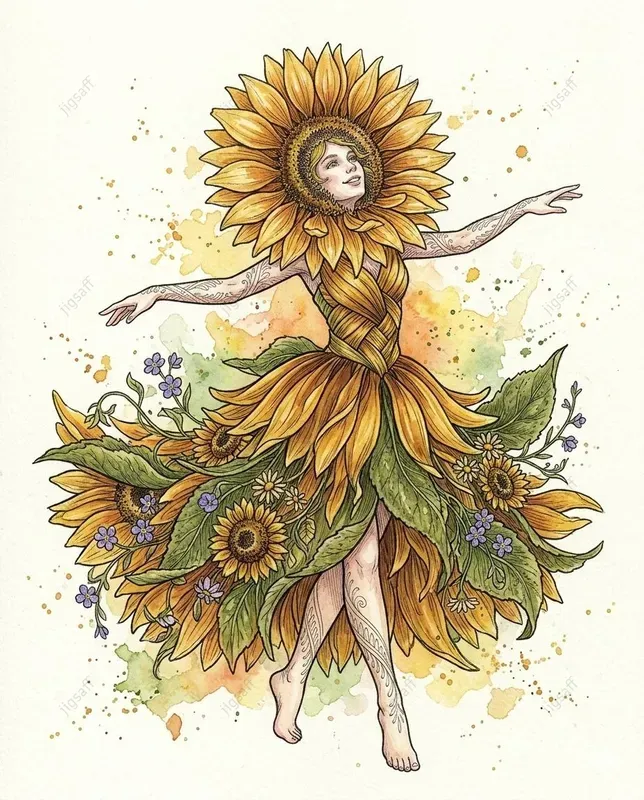Watercolor Flower Spirits Art Generator
