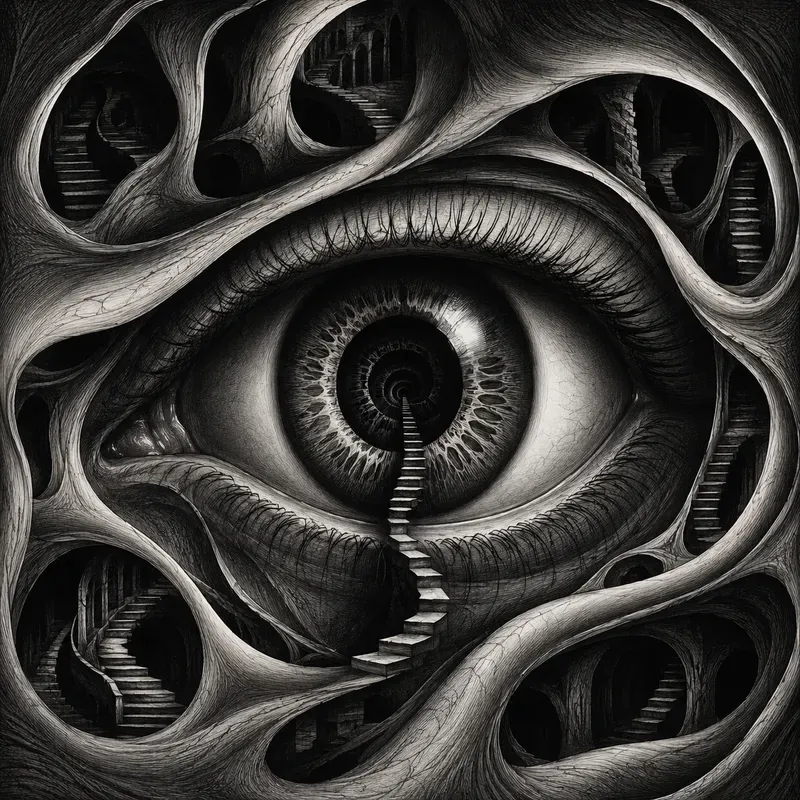 Surreal Monochrome Optical Illusions