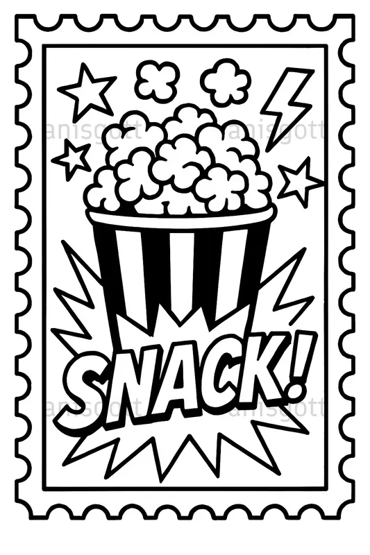 Retro Pop Art Stamp Coloring Pages