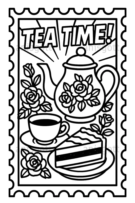 Retro Pop Art Stamp Coloring Pages