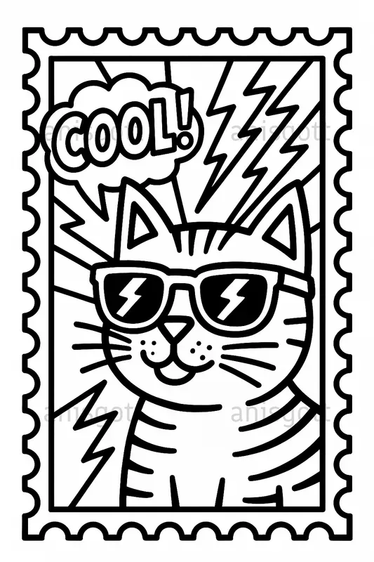 Retro Pop Art Stamp Coloring Pages