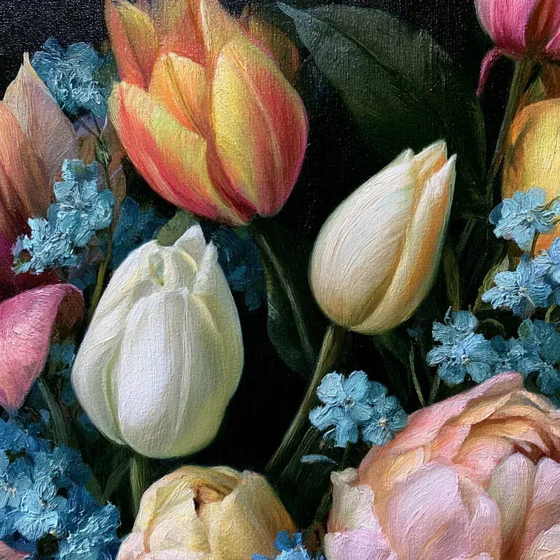 Artistic Moody Floral Closeup Paintings