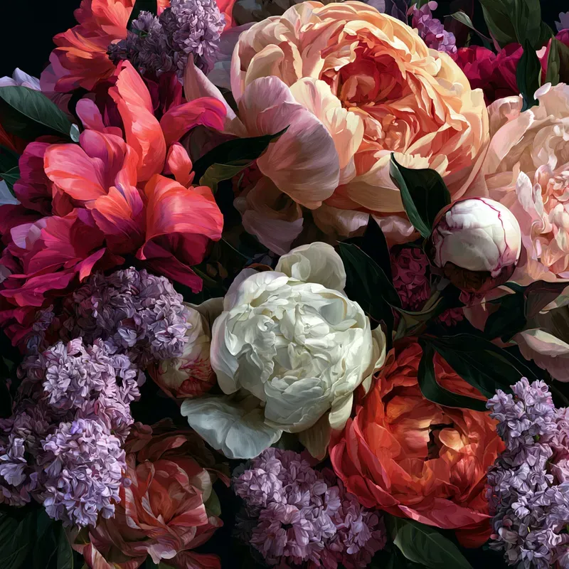 Artistic Moody Floral Closeup Paintings