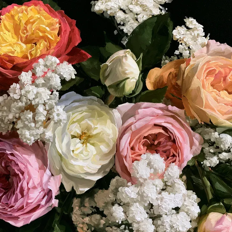 Artistic Moody Floral Closeup Paintings