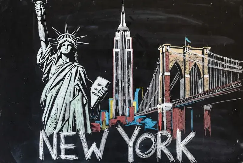 Chalkboard City Landmark Posters