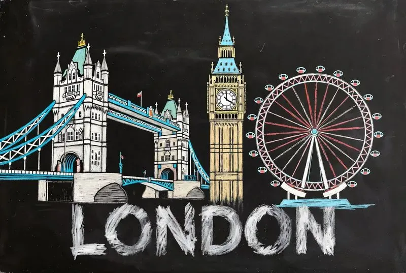 Chalkboard City Landmark Posters