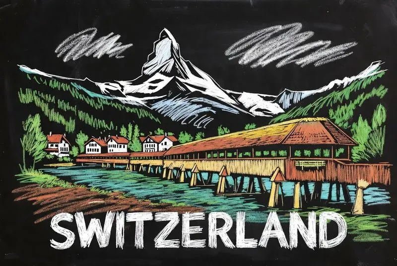 Chalkboard City Landmark Posters