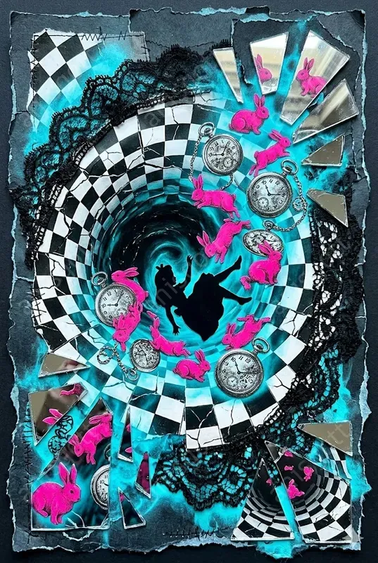 Surreal Dark Alice Junk Journal Pages