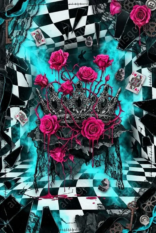 Surreal Dark Alice Junk Journal Pages
