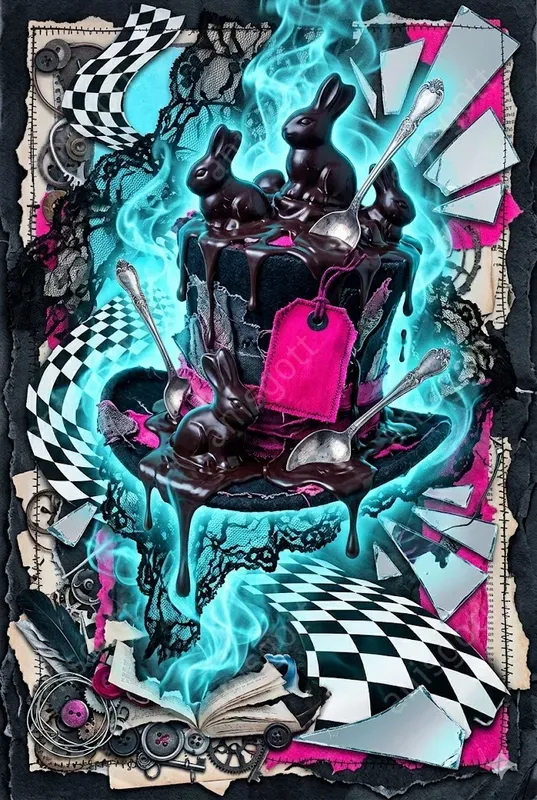 Surreal Dark Alice Junk Journal Pages